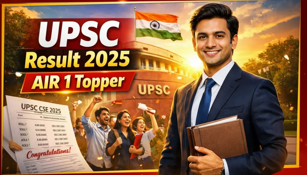 UPSC CSE Final Result 2025 Declared – Anuj Agnihotri AIR 1 Topper List & PDF Download